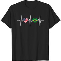 T-shirt USA Brésil Battement Amérique Drapeau Brésilien pour Hommes — T-shirts pour hommes