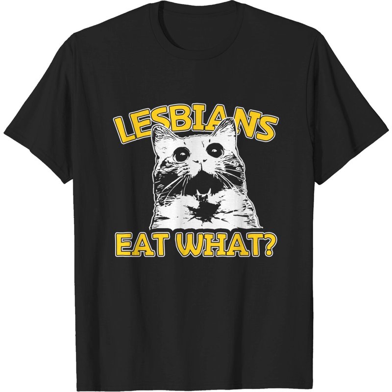 T-shirt Gay pour Hommes Cat Lovers Lesbians Eat What? — T-shirts pour hommes