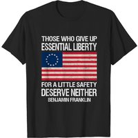 T-shirt Ceux Qui Abandonnent La Liberté Essentielle Pour Un Peu De Sécurité — T-shirts pour hommes