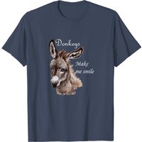 T-shirt Cadeau Mini Donkey "Les ânes me font sourire" pour hommes