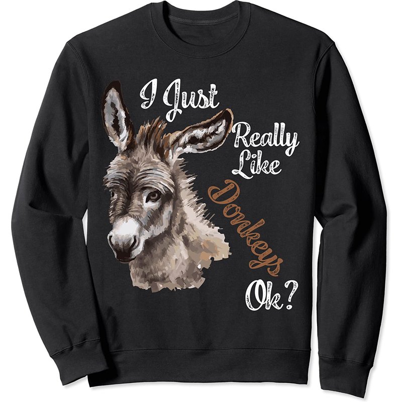 J'aime vraiment les ânes Sweatshirt pour amateurs d'ânes miniatures — Sweats à capuche pour hommes