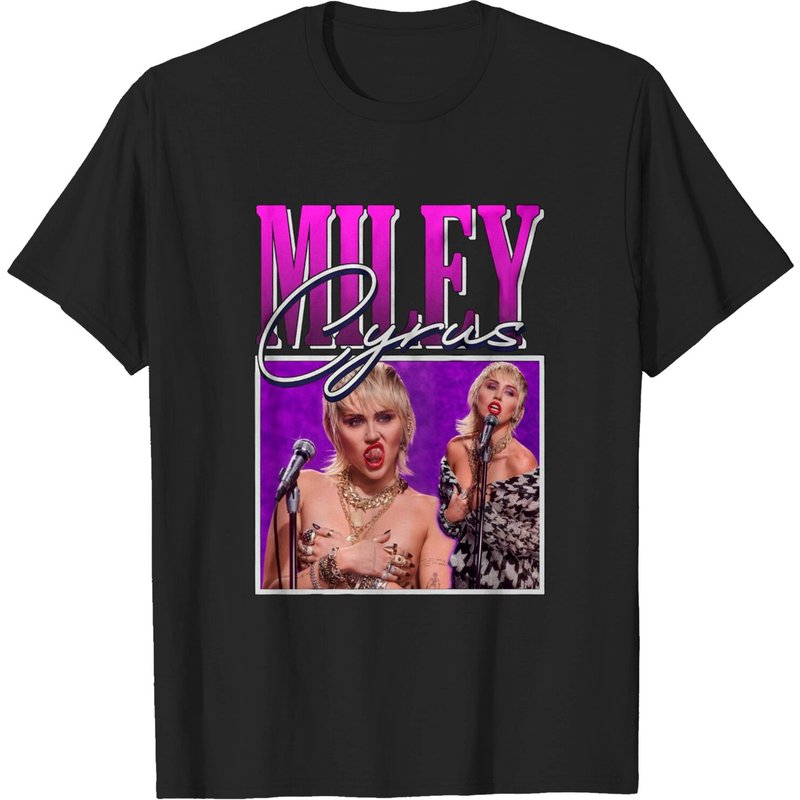 T-shirt pour hommes Miley Cyrus en noir — T-shirts pour hommes