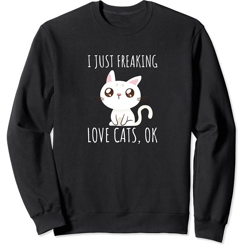 Je Freaking Aime Les Chats Sweatshirt Unisexe — Sweats à capuche pour hommes