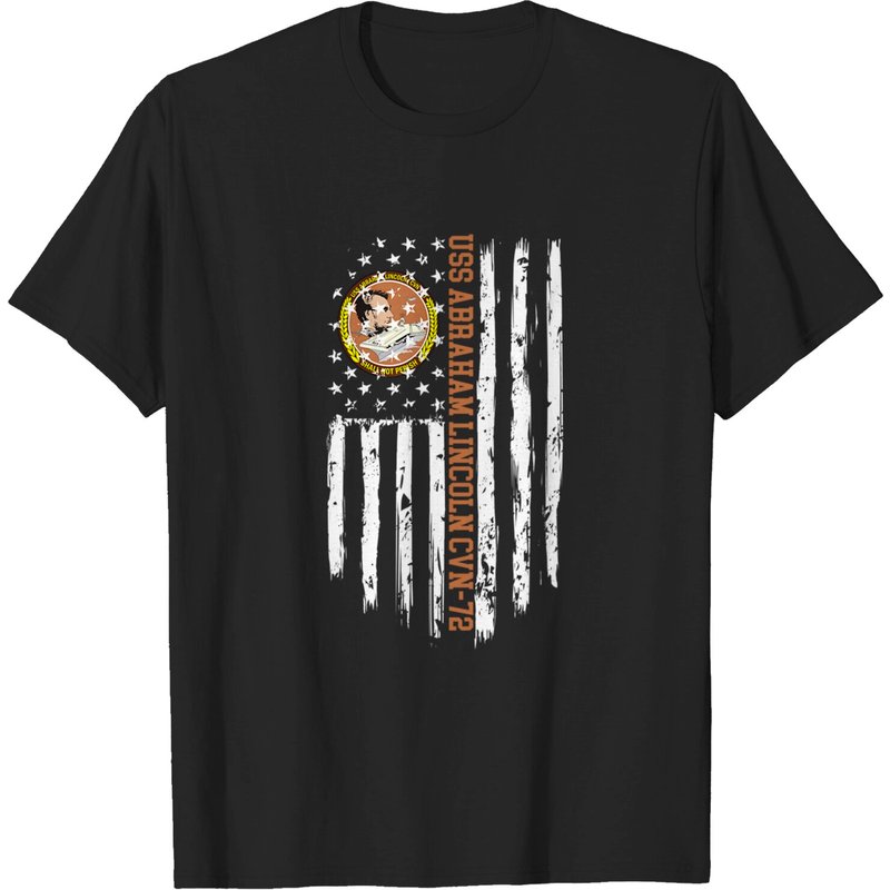 T-shirt Drapeau Américain USS Abraham Lincoln CVN-72 pour Hommes — T-shirts pour hommes