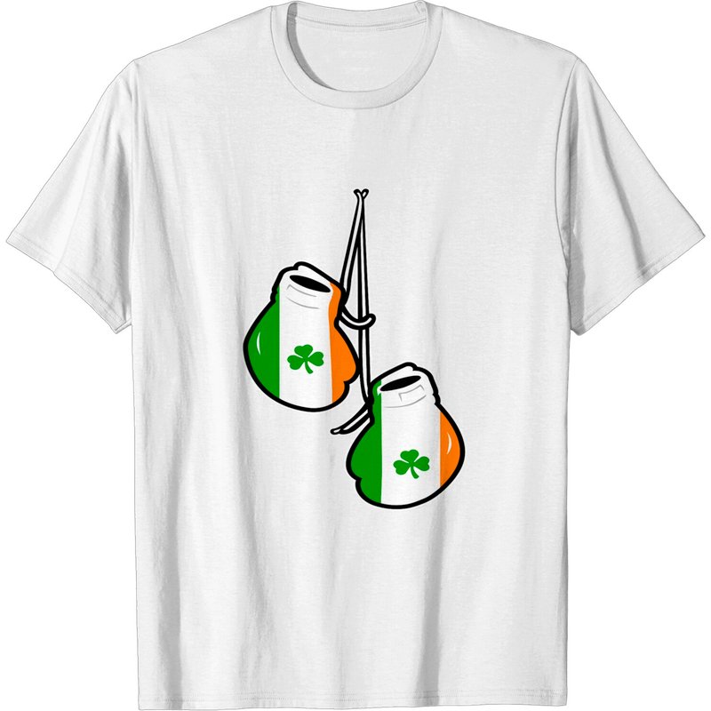 T-shirt Gants de Boxe Irlandais avec Trèfle et Drapeau d'Irlande — T-shirts pour hommes