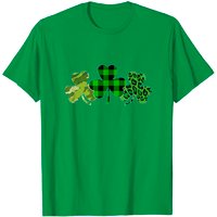 T-shirt pour hommes à carreaux shamrock vert léopard de la Saint-Patrick