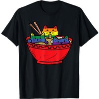 T-shirt Drapeau Ally LGBTQ avec Chats dans des Ramen pour Hommes — T-shirts pour hommes