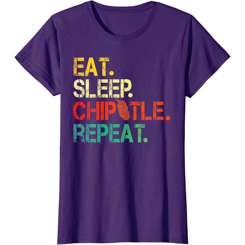 T-shirt Vintage Distressed Eat Sleep Chipotle Repeat pour Hommes
