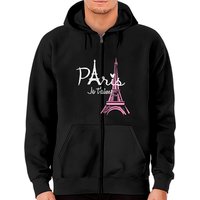 Hoodie zippé I Love Paris Tour Eiffel pour unisexe — Sweats à capuche pour hommes