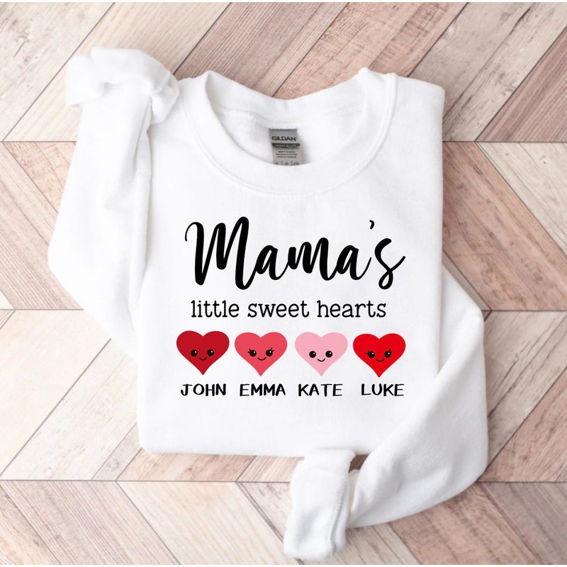 Mama's Little Sweet Hearts Sweatshirt Personnalisé pour la Saint-Valentin — Sweats à capuche pour hommes