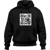 Hoodie Unisexe Noir Rick Roll QR — Sweats à capuche pour hommes