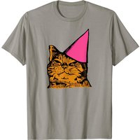 T-shirt pour hommes Cat With A Party Hat en noir — T-shirts pour hommes