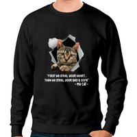 Sweatshirt Cats 365 Canapé Chat pour Unisexe en Noir — Sweats à capuche pour hommes