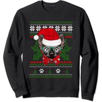 Sweatshirt de Noël Moche avec Chat Sphynx Santa pour Unisexe