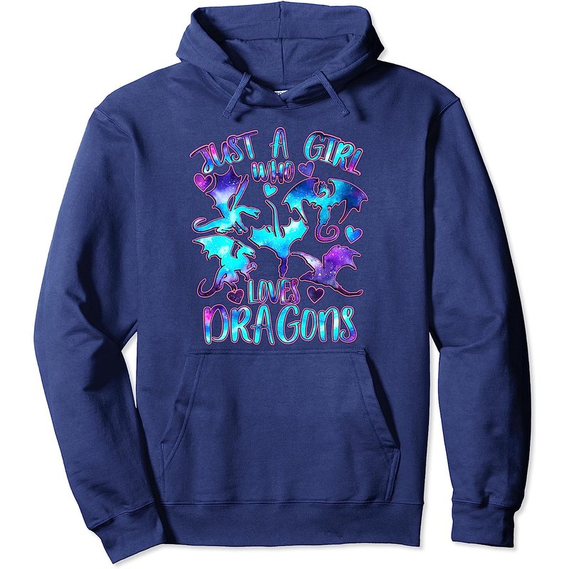 Juste une fille qui aime les dragons Galaxy Pullover Hoodie — Sweats à capuche pour hommes