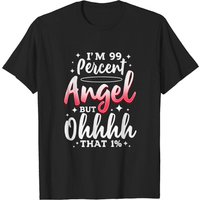 T-shirt 99% Angel Humoristique pour Hommes en Noir — T-shirts pour hommes
