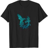 T-Shirt pour hommes avec colibri aquarelle bleue — T-shirts pour hommes