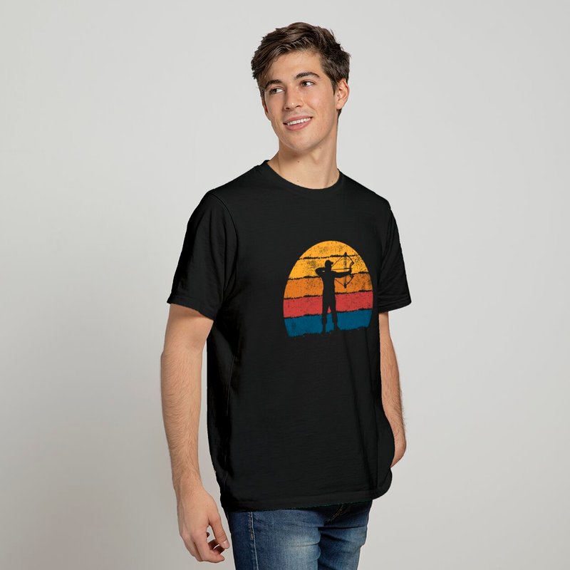T-Shirt Archery Archer pour Hommes en Noir — T-shirts pour hommes