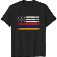 T-Shirt Drapeau Arménien Américain USA pour Hommes