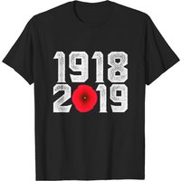 T-shirt lourd pour homme 1918 2019 Journée de l'Armistice - Noir — T-shirts pour hommes