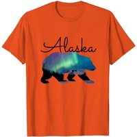T-shirt pour hommes Alaska Grizzly Bear Northern Lights — T-shirts pour hommes