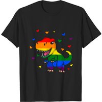 LGBT Pride Flag Dinosaur Rainbow Colors T-Shirt for Men — Mens T Shirts