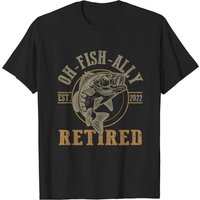 T-shirt O-fish-ally 2022 Retraité avec Citation de Pêche Amusante pour Hommes — T-shirts pour hommes