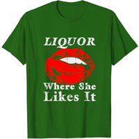 T-shirt Liquor Where She Likes It pour hommes en noir — T-shirts pour hommes