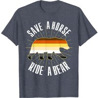T-shirt Save A Horse Ride A Bear Gay Bear Brotherhood pour hommes — T-shirts pour hommes
