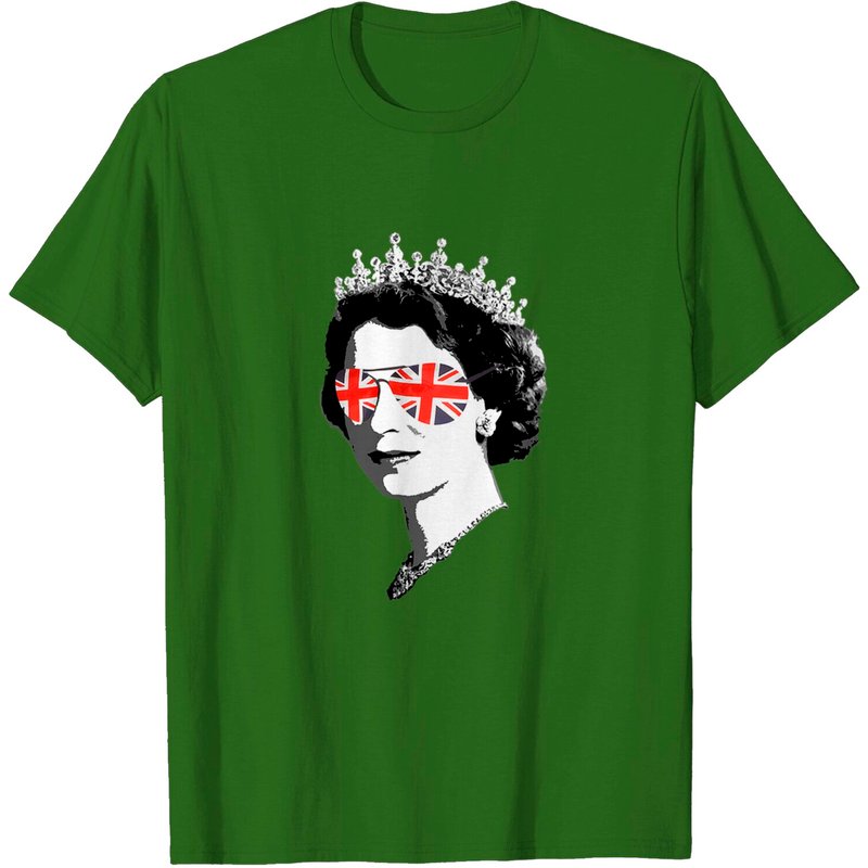 T-shirt avec lunettes de la reine Elizabeth II et Union Jack — T-shirts pour hommes