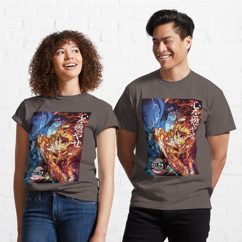 T-shirt Kyojuro Rengoku vs Akaza pour hommes — T-shirts pour hommes