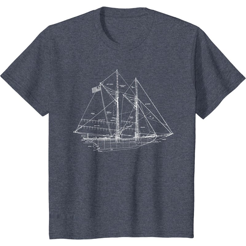 T-shirt Yachting Voilier Vintage Plan pour Hommes