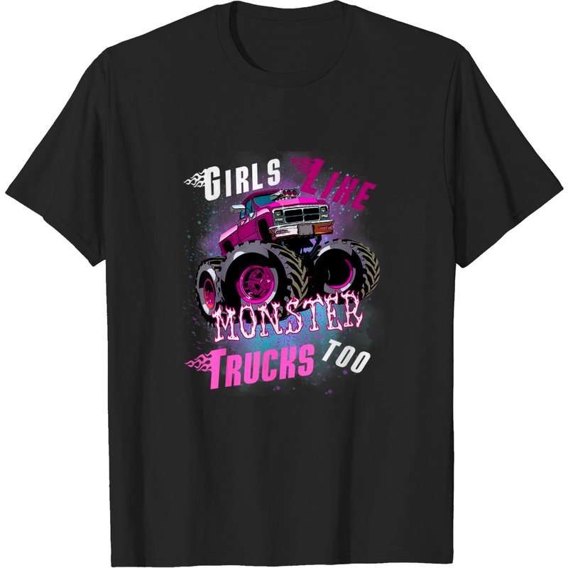 T-shirt 'Girls Like Monster Trucks Too' pour hommes — T-shirts pour hommes