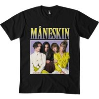 T-Shirt de groupe Maneskin pour hommes en noir
