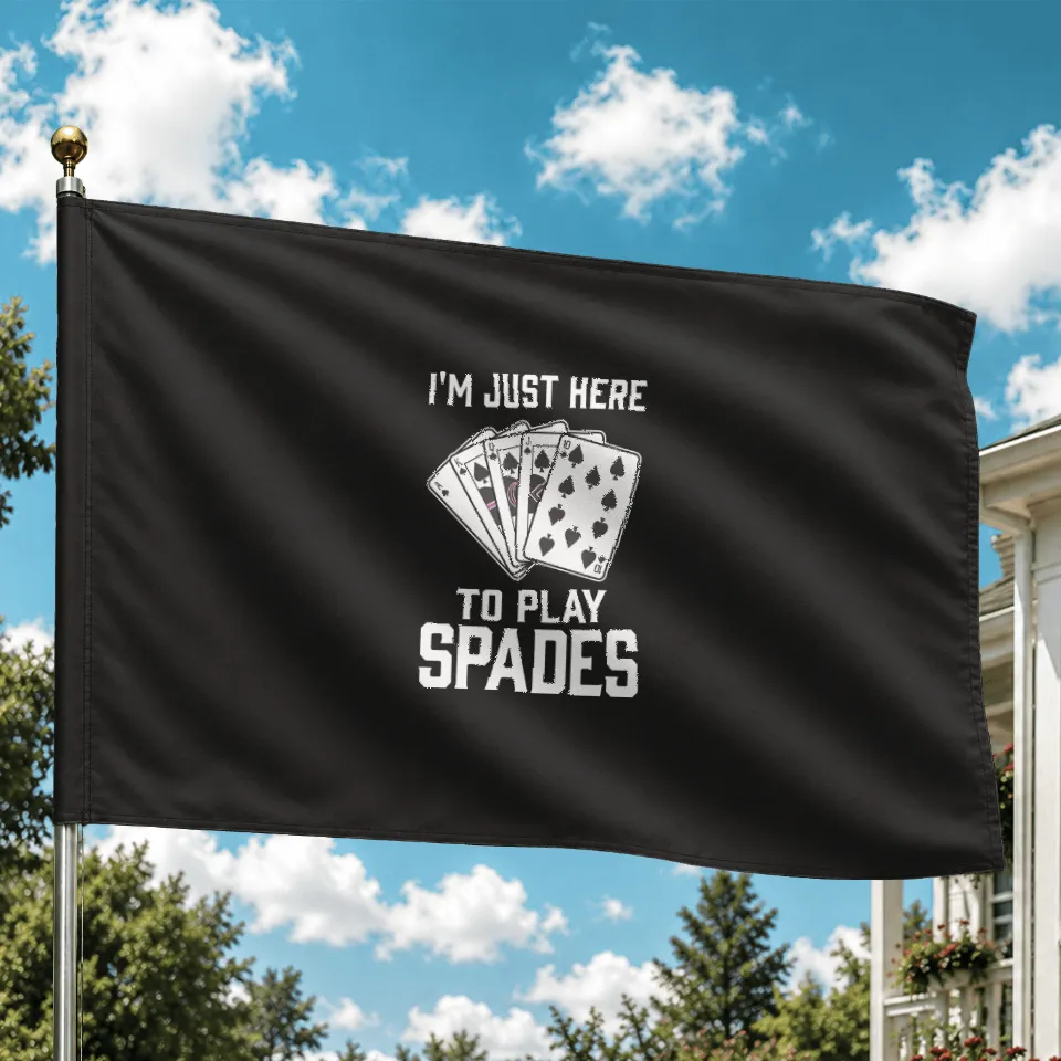 Drapeau de Maison 10 de Piques - Jeu de Cartes Piques - 23" x 35" - Noir — Drapeaux décoratifs