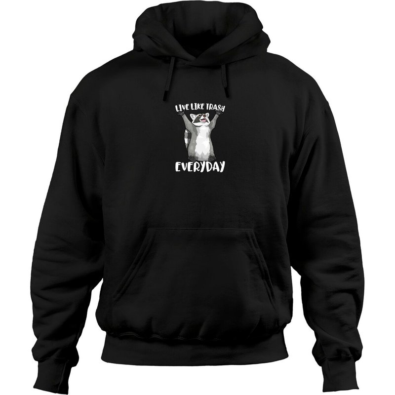 Hoodie drôle de panda des poubelles - Vivez comme des déchets — Sweats à capuche pour hommes