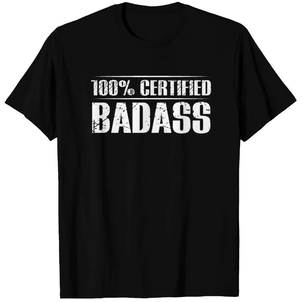 T-shirt 100 % Certifié Badass pour hommes en noir — T-shirts pour hommes