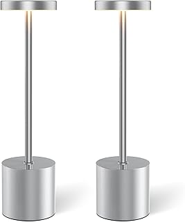 AUDLES Silver Rechargeable LED Desk Lamp 2 Pack with Touch Control — Led Desk Lamp
