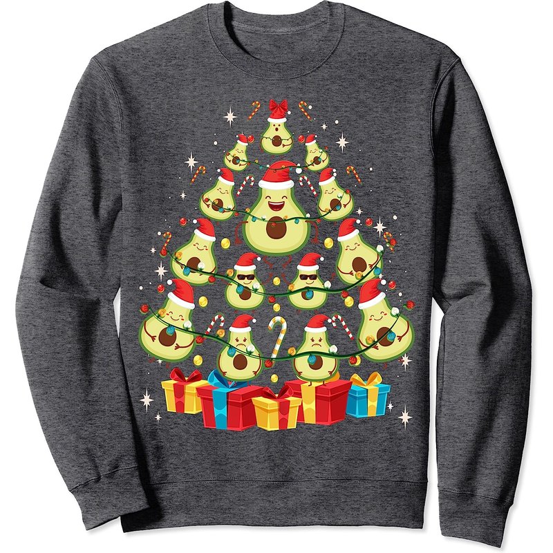 Avocado Plant Based Christmas Tree Unisex Sweatshirt — Mens Hoodies