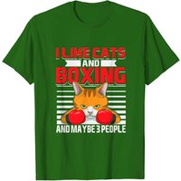 T-shirt pour hommes I Like Cats And Boxing Boxer Fighter — T-shirts pour hommes