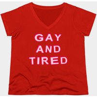 T-shirt Gay And Tired pour hommes en noir — T-shirts pour hommes