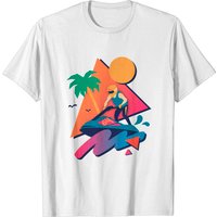 T-shirt pour hommes Wave Runner - 90s en noir — T-shirts pour hommes