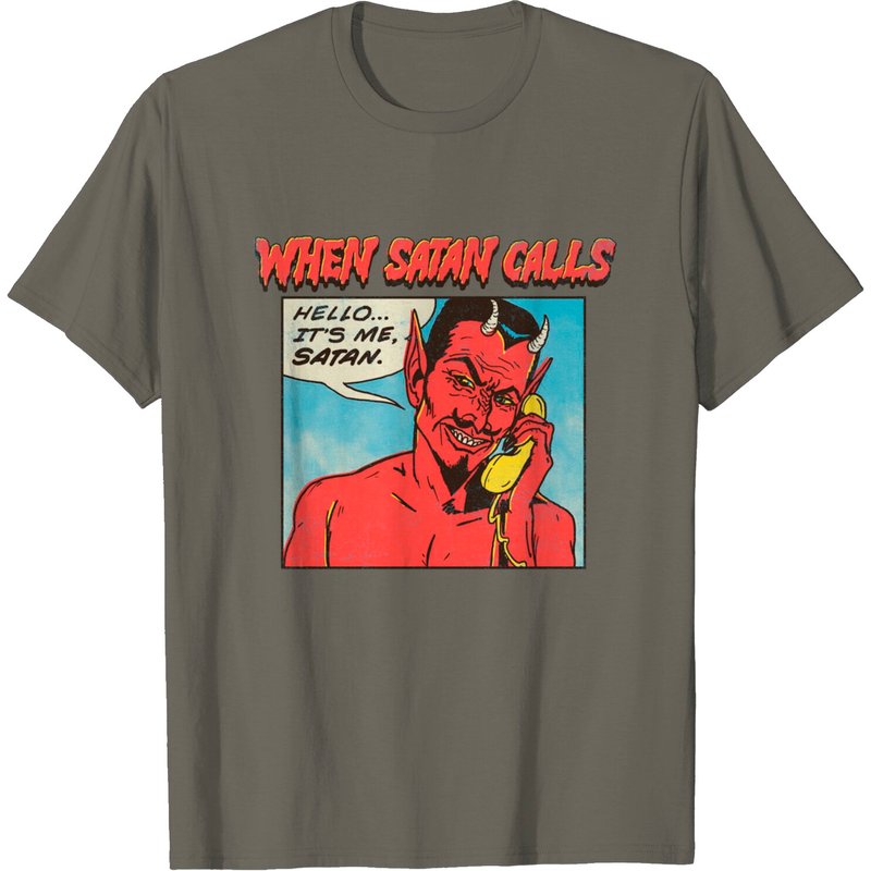 T-shirt When Satan Calls - Satan pour hommes — T-shirts pour hommes