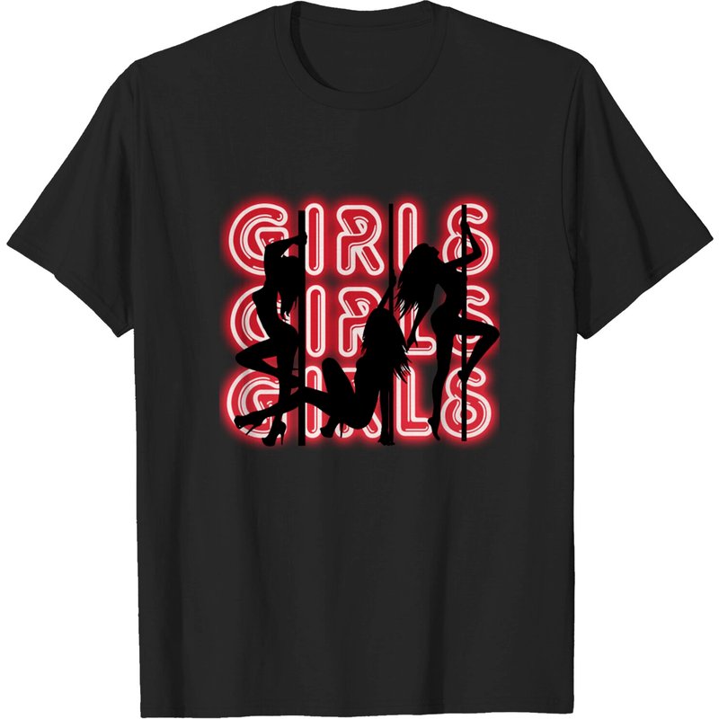 T-shirt Girls Girls Girls pour hommes en noir — T-shirts pour hommes
