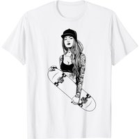 Skater Girl Skateboard T-Shirt for Men