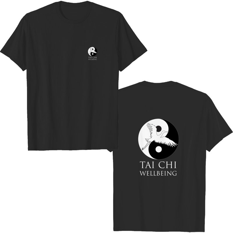 T-shirt pour hommes Tai Chi Wellbeing avec logo noir et blanc — T-shirts pour hommes
