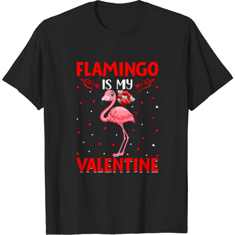 T-shirt pour hommes Flamingo Is My Valentine Hearts Love Bird — T-shirts pour hommes