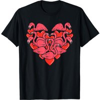 T-Shirt Flamants Roses en Forme de Coeur pour Hommes - Design de la Saint-Valentin — T-shirts pour hommes