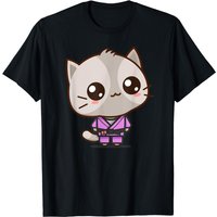 Brazilian Jiu Jitsu Black Belt Cute Kawaii Cat T-Shirt for Men — Mens T Shirts