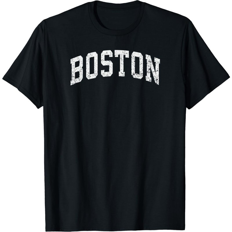 Distressed Boston T Shirt - Vintage College Style Tee for Men — Mens T Shirts